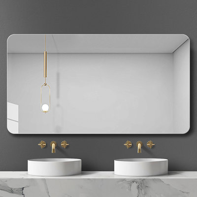 Miroir de salle de bain brouillard - HD argenté 5 mm imperméable, à la fois simple et élégant