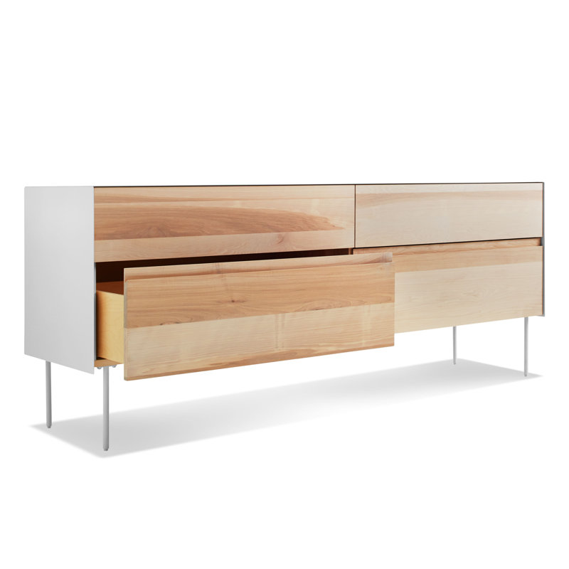 Clad 4 - Drawer Dresser, White/Hickory
