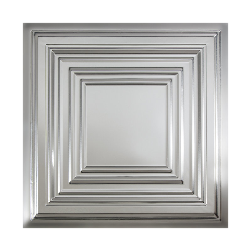 Dalle de plafond Great Lakes Tin Detroit (paquet de 5), Chrome