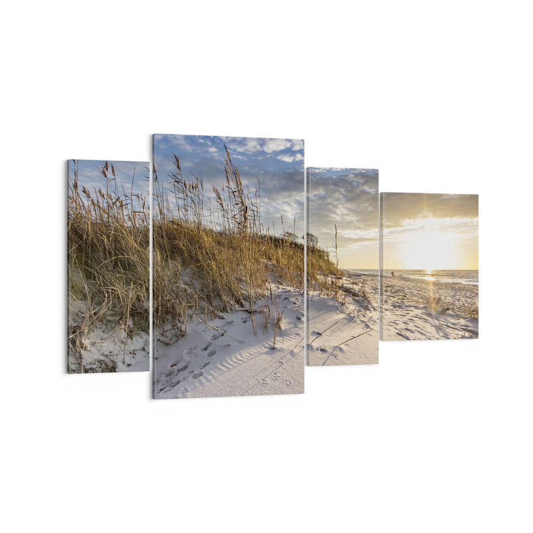 4-tlg. Leinwandbilder-Set Sand Grass Sea