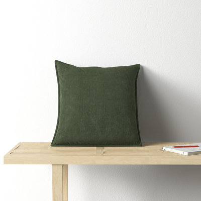 Edgar Square Cotton Velvet Throw Pillow