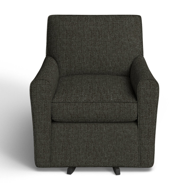 Mikeno Upholstered Swivel Armchair, Macarena Charcoal Performance