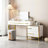 47.2" Modern White Makeup Vanity with Flip-Top Mirror, 4 Drawers, Storage Compartments & Gold Metal-636803260