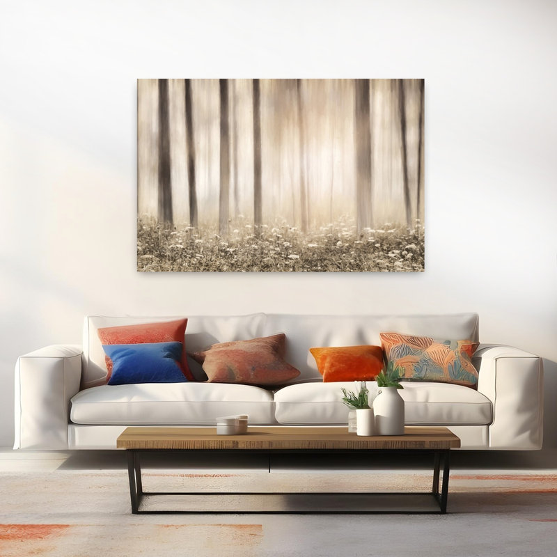 Peint dans la forêt, paysage abstrait contemporain, art naturel, H 60 po x l 40 po