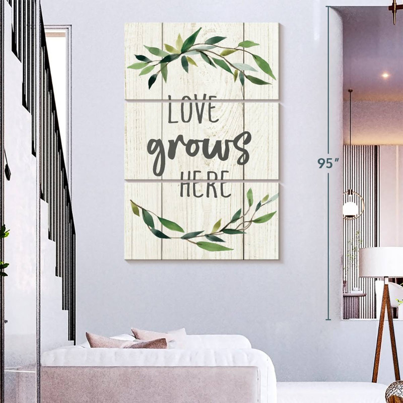 Plaque murale Kema Love Grows Here II, H 74 po x l 48 po