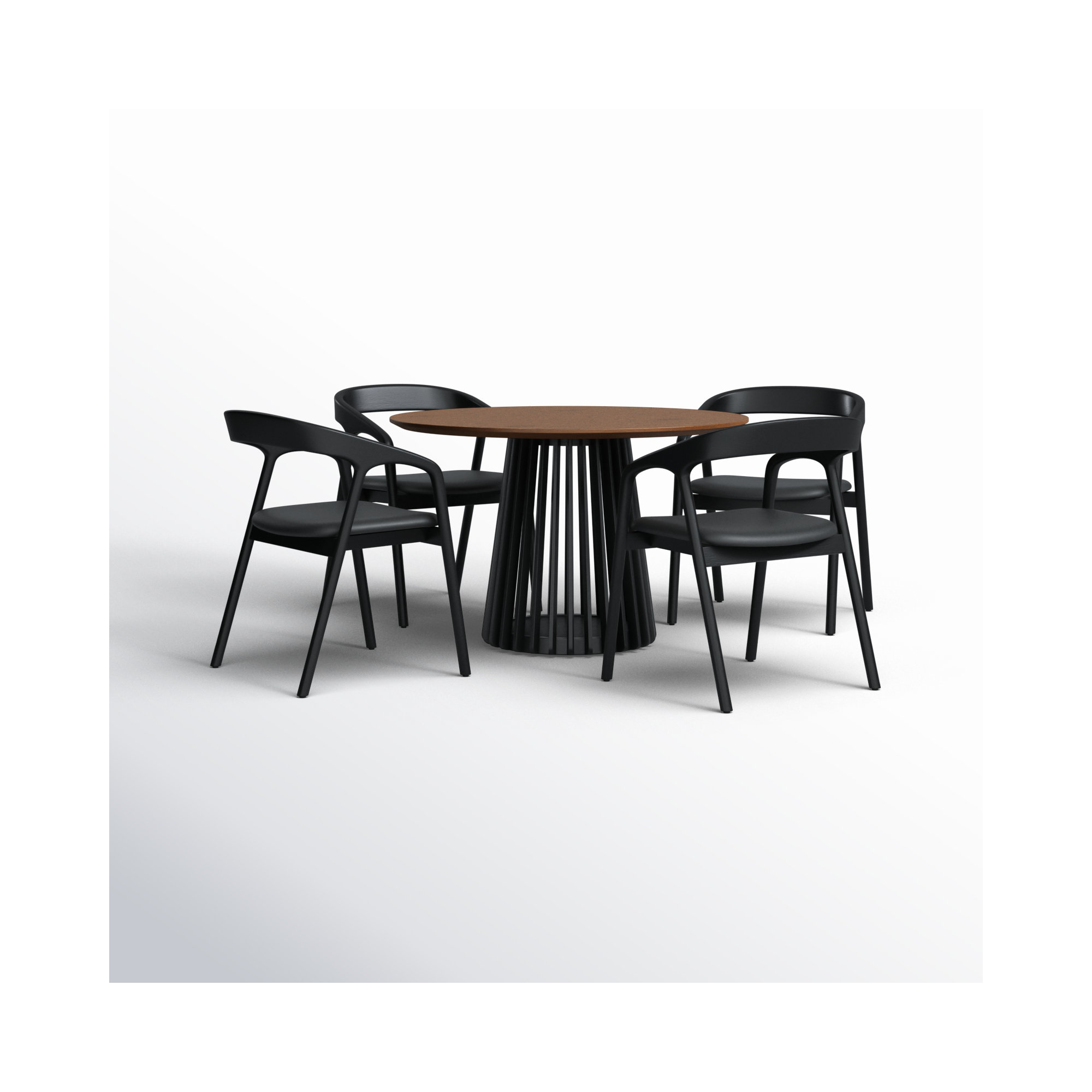 Brysa 5 - Piece Extendable Dining Set, Black, Walnut