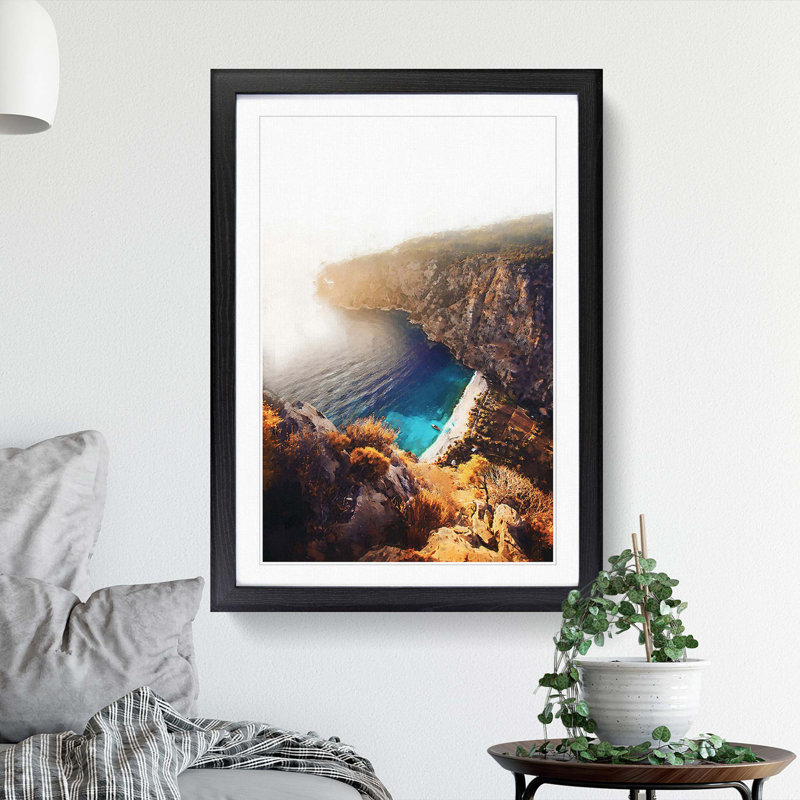 Coast of Turkey - Picture Frame Graphic Art Print, 65cm H x 48cm W x 2cm D, Black Framed