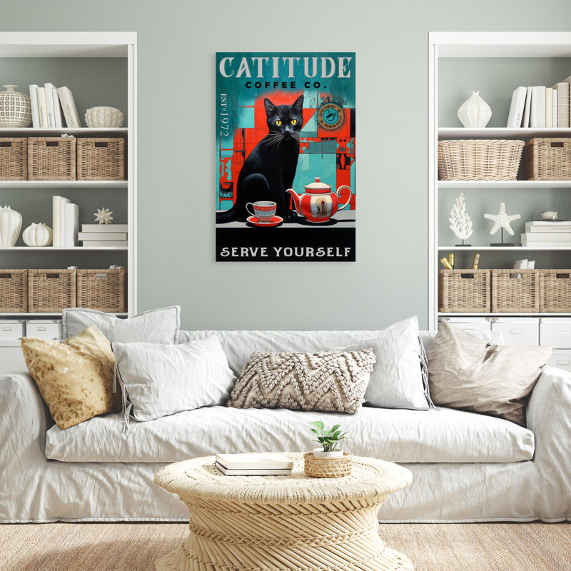 " Cattitude Coffee Co ", 20" H x 16" W x 1.25" D