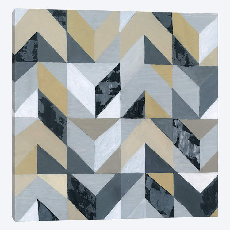 «Geometric I», reproduction sur toile, H 26 po x l 26 po x P 1,5 po, Toile tendue, Pas de tapis