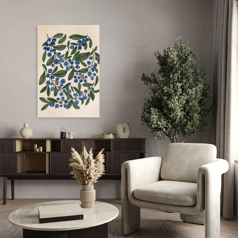 Art mural de fruits frais, bleuet et rustique