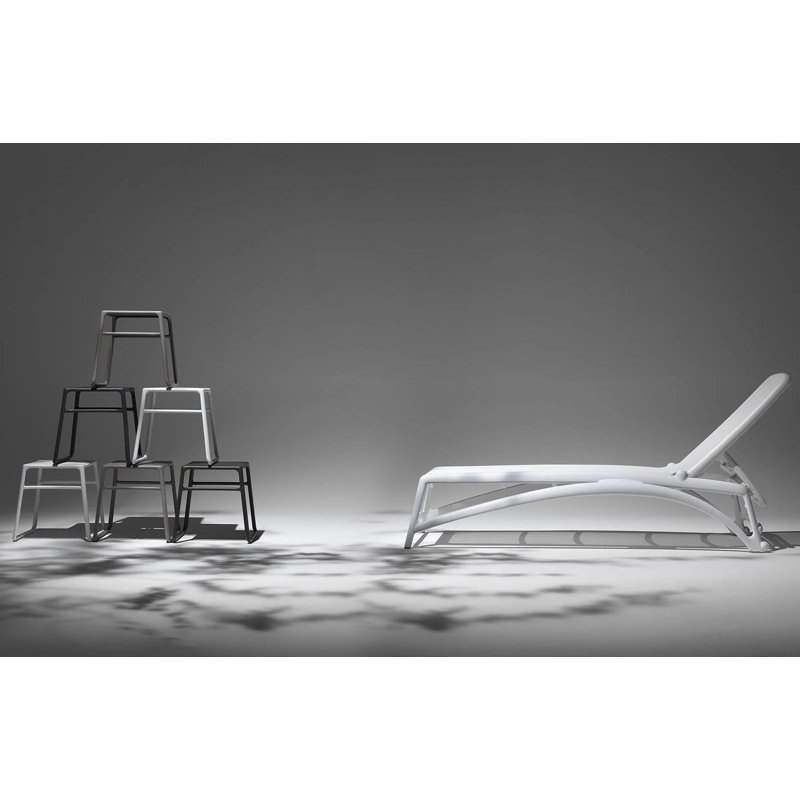 Atlantico Outdoor Chaise Lounge Set, Bianco/Bianco