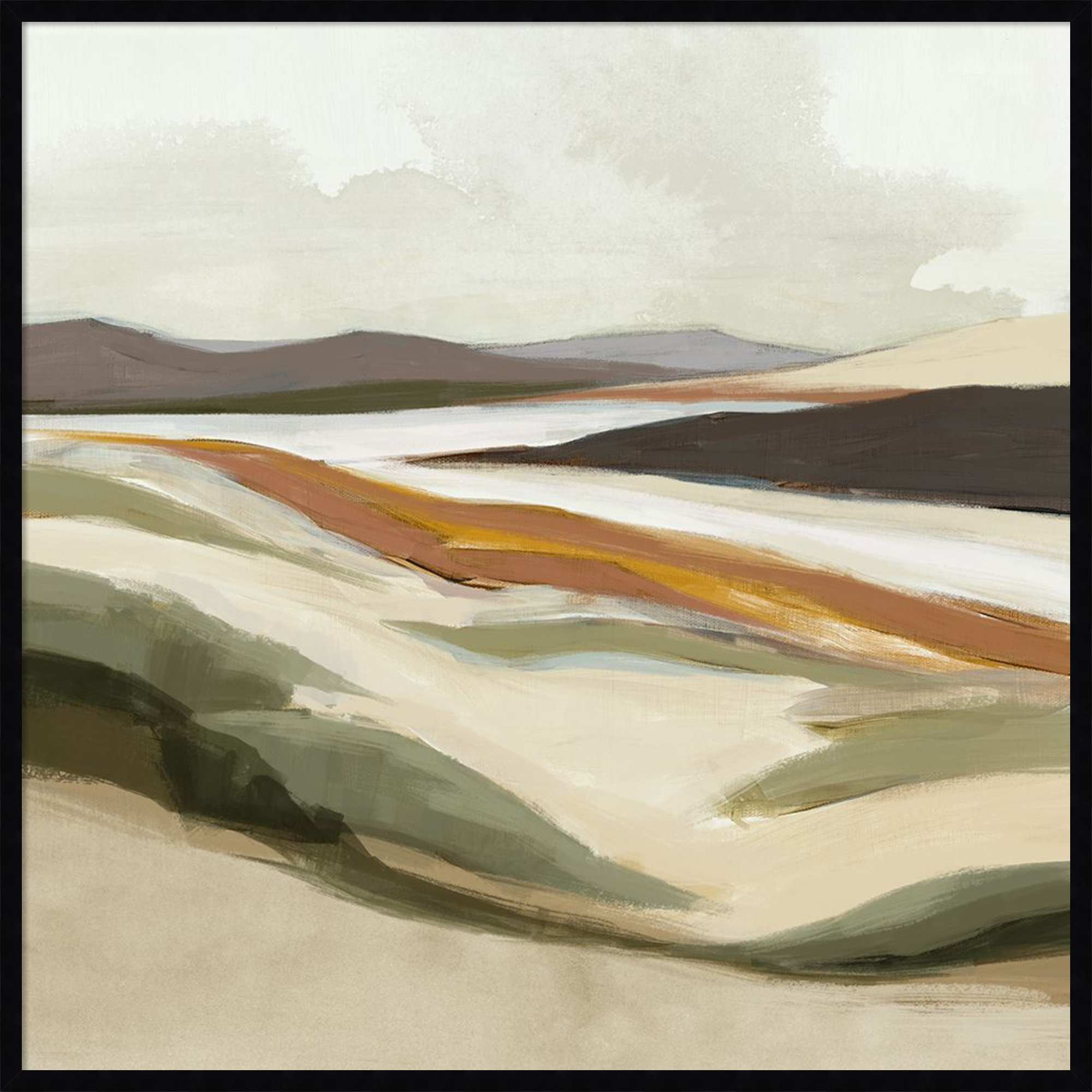 Fast Land by Jacob q Wood Framed Wall Art Print, 41" H x 41" W, Black