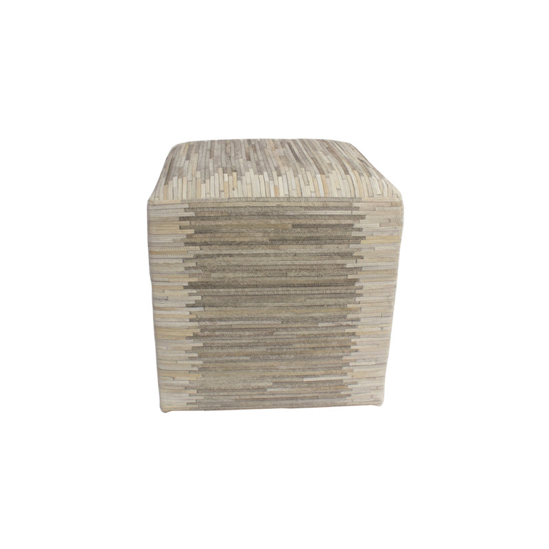 Golla Upholstered Ottoman, Maxwell Ivory/Gray/Beige