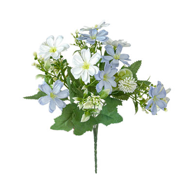 Faux fleurs artificielles kbndieu pour la décoration intérieure 5 tiges 10 têtes Bouquet de marguerites artificielles Faux arrangement de vases pour table basse Salon Fermes Tablette Décor Reals