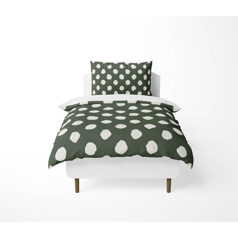 Ensemble d'édredon léger à gros pois, Vert