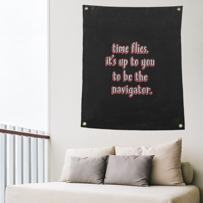 Tapisserie tableau noir en polyester time quote, H 59 pi x l 50 po, Rouge