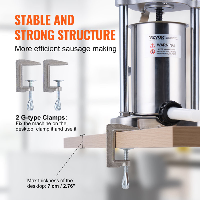 VEVOR Stainless Steel Non-Electrical Sausage Stuffer