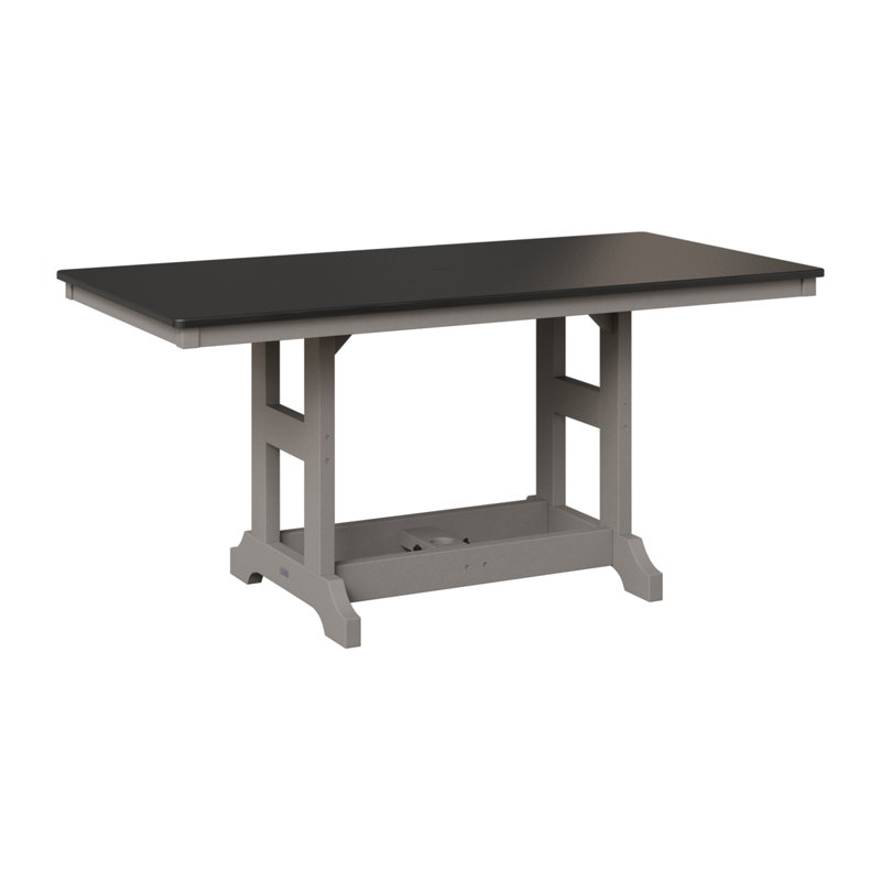 Table de salle à manger rectangulaire Berlin Garden, Gris clair, Noir martelé, H 30,87 po x l 66 po x P 33 po
