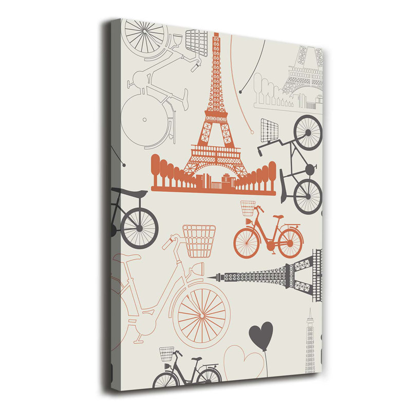 France Symbols - Wrapped Canvas Print