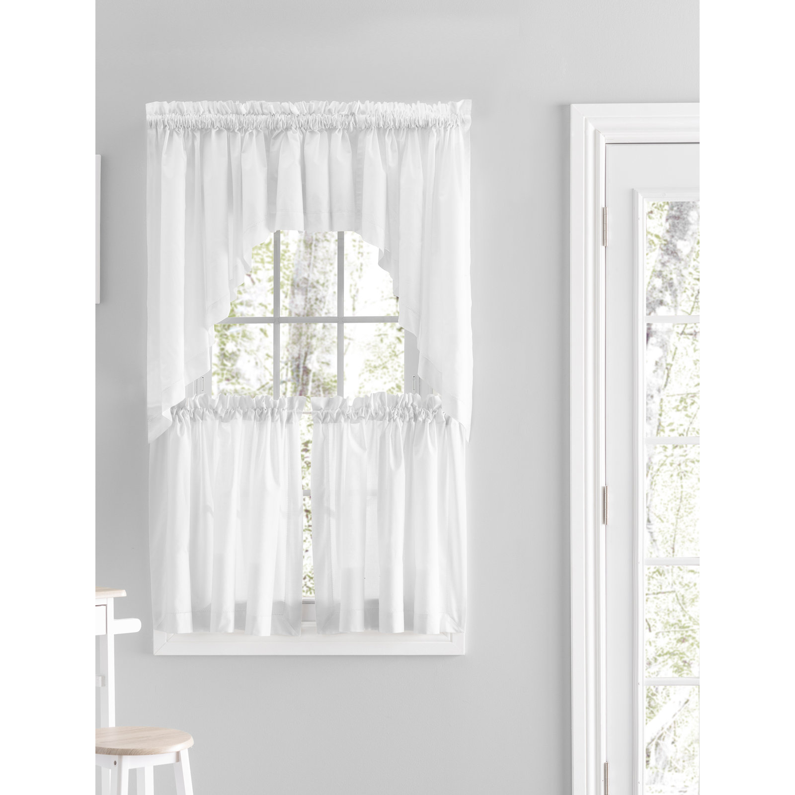 Blandford Semi-Sheer Swag Pair, White