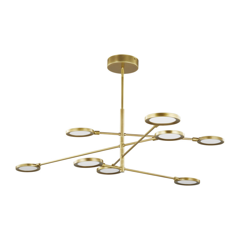 Spectica 8 Chandelier, Plated Brass