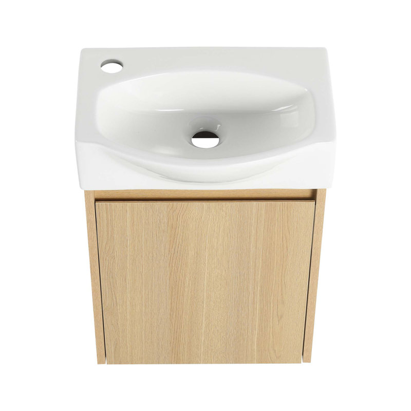 Modern Bathroom Small Vanity With Sink, Natural