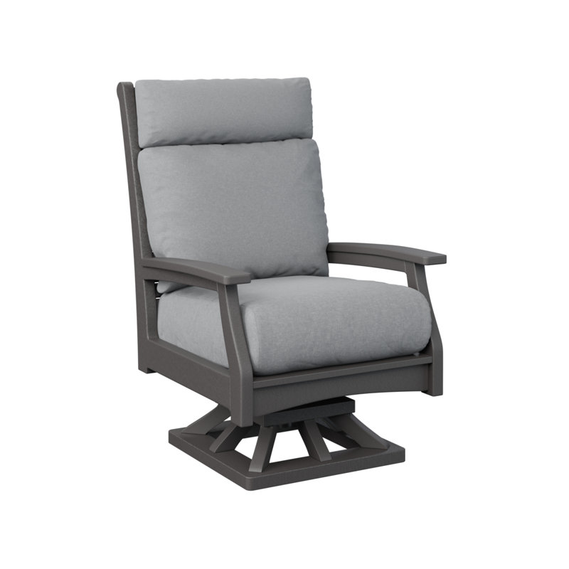 Classic Terrace Outdoor Rocker Chair, Canvas Navy, Smoke Gray