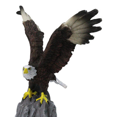 American Pride Bald Eagle with Open Wings by Rocky Cliff Ledge Figurine 5.75"H