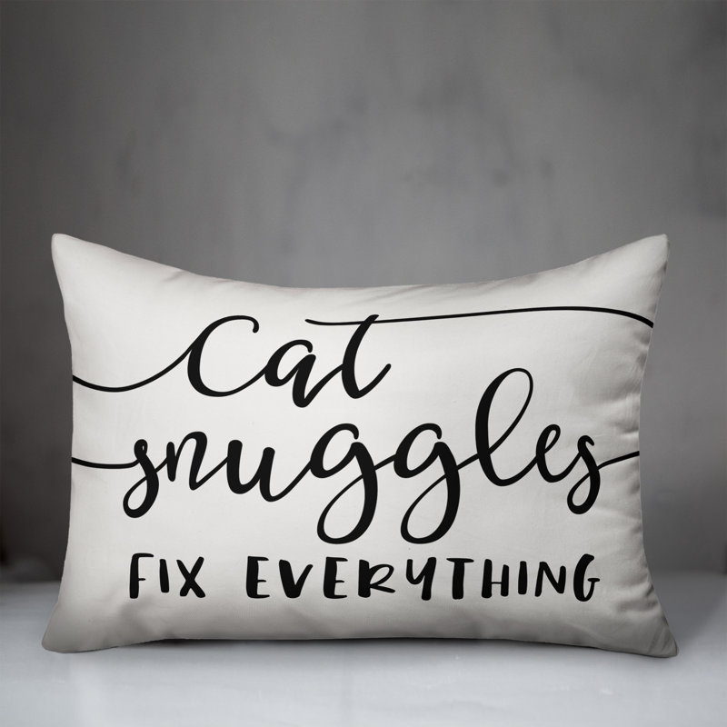  Cat Snuggles Fix Everything Lumbar Pillow