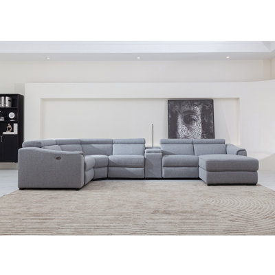 Ashonda 6 - Piece Upholstered Power Reclining Sectional Available in two colors