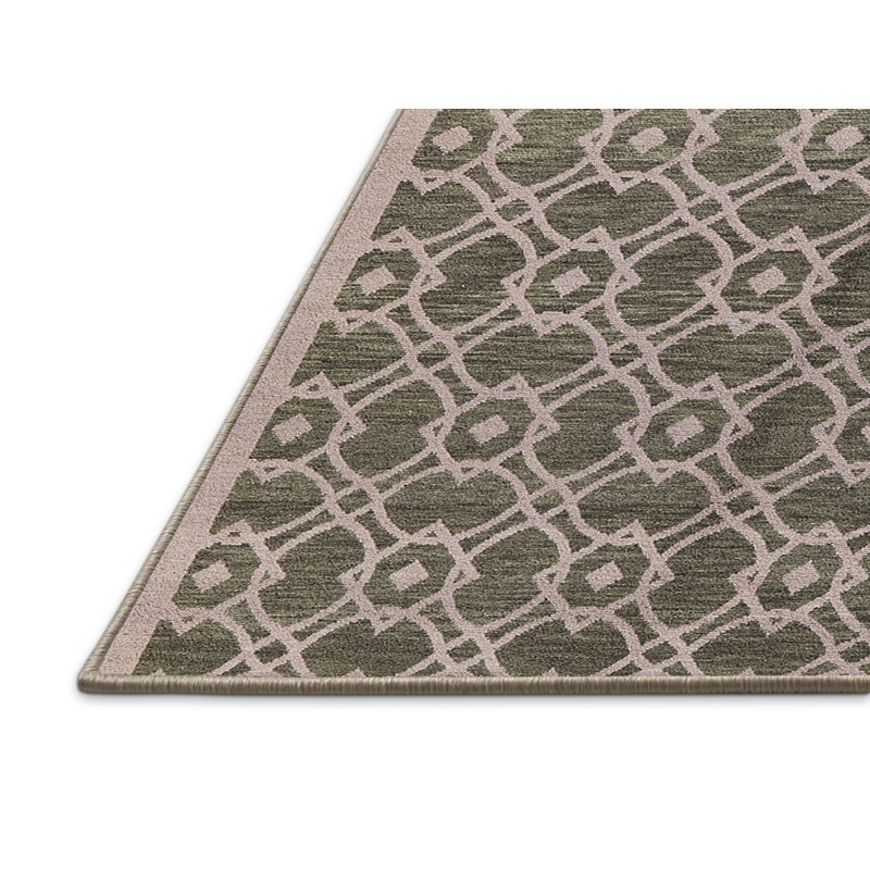 Tapis vert à motif géométrique Sembrini, Rectangle de 3 pi x 5 pi