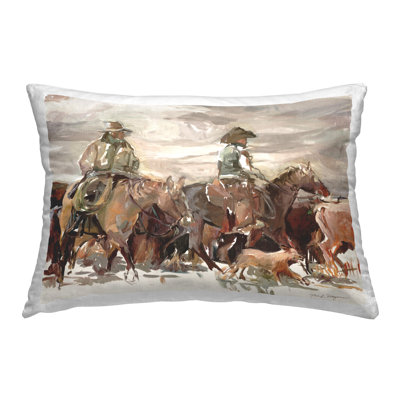 Round Up Cowboys Decorative Printed Throw Pillow by Marilyn Hageman