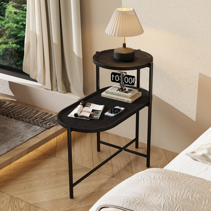 Table en bois noire avec bords sécuritaires pour les bureaux