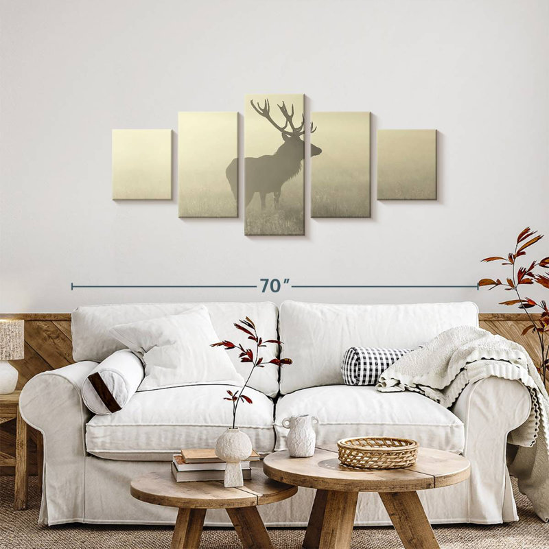 Cerf brume, H 24 po x l 55 po