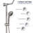Bathroom Shower Kit With 5 Spray Settings Hand & Brushed Nickel Finish, Corrosion 5 Portable Soap Dish, , Easy Installation,