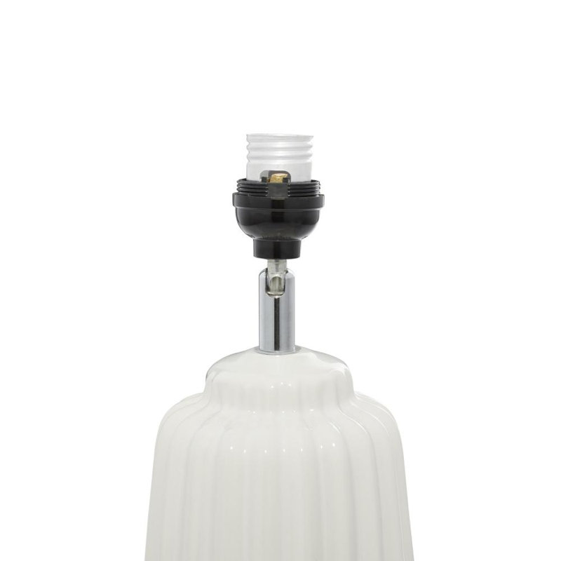 Lampe de table Cahoon, H 24 po x l 13 po x P 13 po, Base blanche / abat-jour blanc