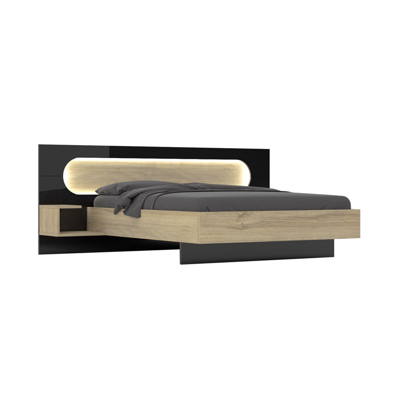 Mirazo Storage Bed, Brown/Black, European Kingsize (160 x 200cm)