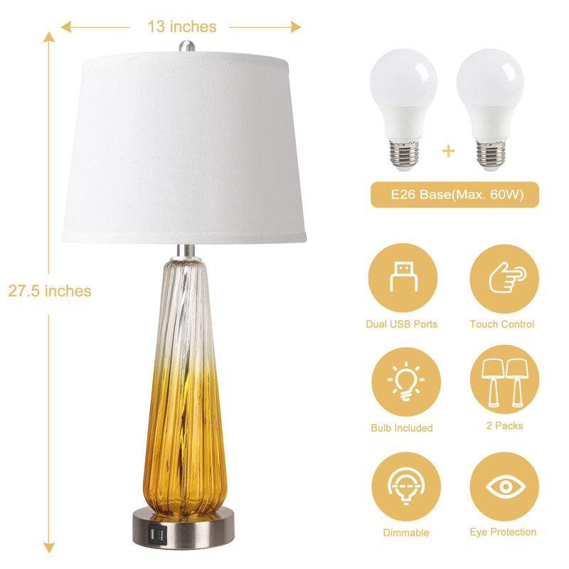 Armetha USB Table Lamp, Yellow