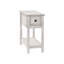 Table d'appoint en placage gris avec tablette de rangement et fonction de rangement