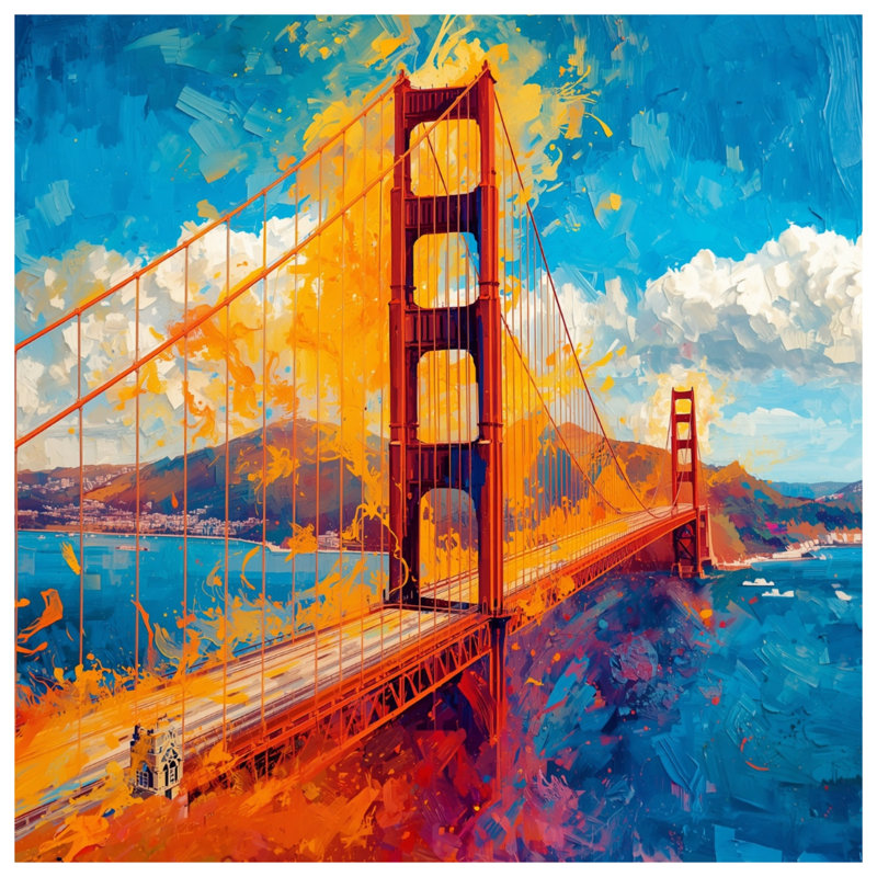 Tapisserie murale Golden Gate Bridge, 68in H x80in W with 4 Grommets