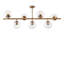 Lustre vintage en métal, 7 lumières E14, 44,5 x 15,7 x 18,1 po | Finition cuivre, design glamour moderne | Parfait pour la salle à manger et l'espace de vie | IP20, corps et base en métal durable, ampoules de 40 W maximum