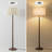 61'' Beige Linen Shade Standard Floor Lamp with Walnut Rubberwood Base and Foot Switch for Living Room Side Tables, Bedroom Corners, Home Offices or Study Rooms-38337764