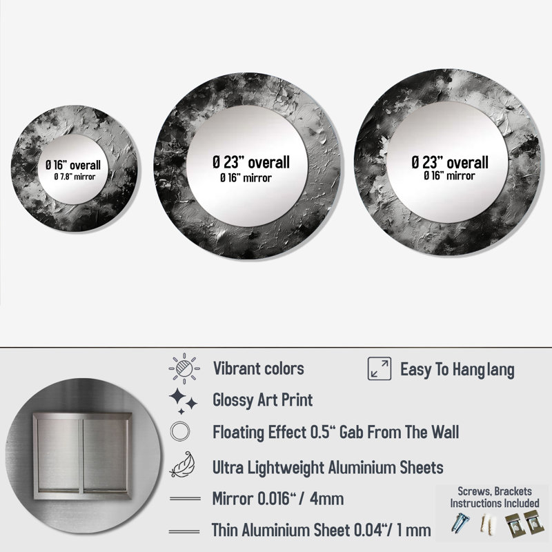 Jevale Metal Round Mirror