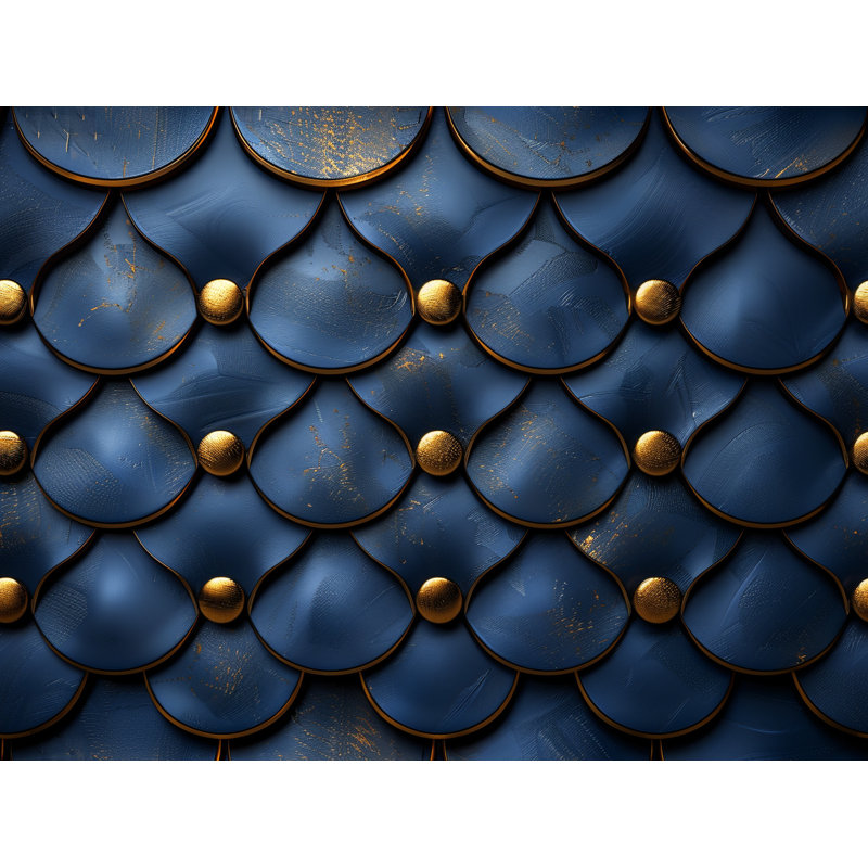 Scalloped Tiles Visual Room Darkening Curtain Pair, 20" W x 54" L