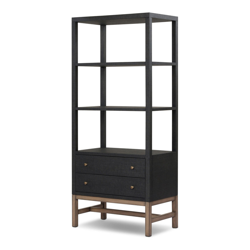 Fiona Bookcase-Black Raffia