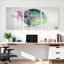 Ensemble de 3 tableaux sur toile représentant un cerisier en fleurs avec lanterne et lune, pour la décoration du salon, de la chambre ou du bureau.