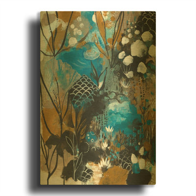 « Chanson de janvier » de Corina Capri, tableau mural en métal doré, 61 cm x 91 cm