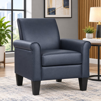 Alrun Upholstered 29" Wide Faux Leather Armchair