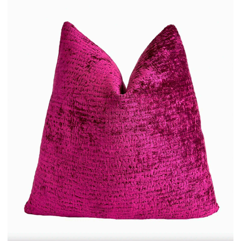 Housse de coussin en chenille unie, H 20 po x l 20 po 1, Rose
