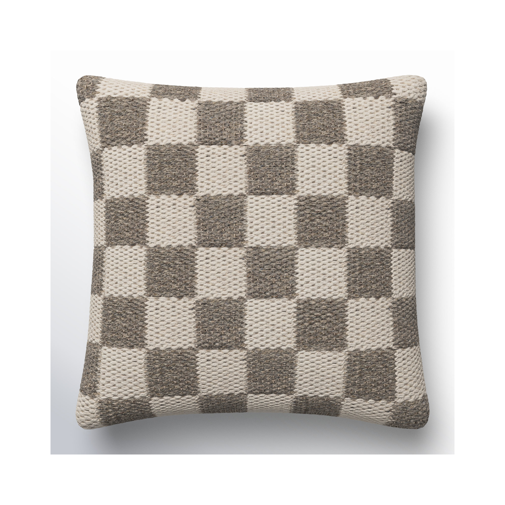 Kimbell Checkered Wool Throw Pillow, Pillow Cover Only - No Insert, 18" x 18"
